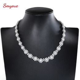 Pendant Necklaces Smyoue 100 D Colour Gradient Necklace for Women Sunflower Luxury Sparkling Full Diamond 925 Sterling Silver 231208