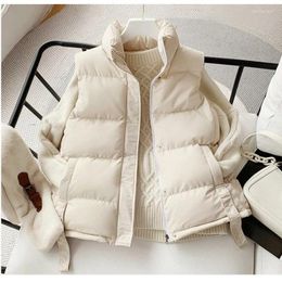 Women's Trench Coats Autumn And Winter Model Down Cotton Vest Korean Version Of Large-size Shawl Slim Sleeveless Jacket
