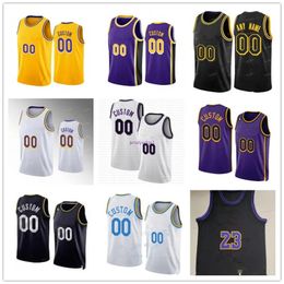 Hot sale cheap Custom Men Women Kids LeBron 23 James 1 D'Angelo Russell Anthony 3 Davis 17 Dennis Schroder 15 Austin Reaves 24 Bryant Basketball Jerseys