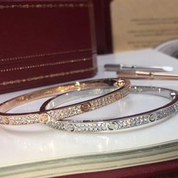 Womens bracelet gold torque bangle Double row diamond luxury Jewellery width 5MM hidden inlay process High fade resistant bracelets desig Uwtj