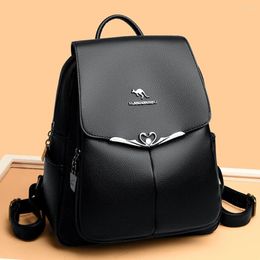 School Bags Luxury Designer Fashion Backpack Women High Quality Pu Leather Large Capacity Ladies Travel Bagpack Laptop