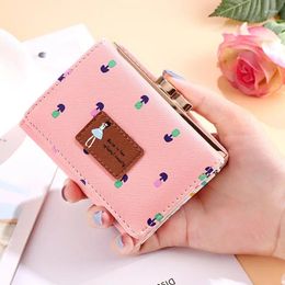 Wallets Winter Women's Purse Cute Little Flower Coin Small Portable Short Wallet Student