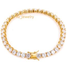 Wholesale Hop Iced Out D Colour White 925 Sterling Silver Zircon Tennis Chain Bracelet For Jewellery r