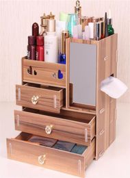 Urijk DIY Wooden Storage Box Makeup Organiser Jewellery Container Wood Drawer Organiser Handmade Cosmetic Storage Box207t9267586