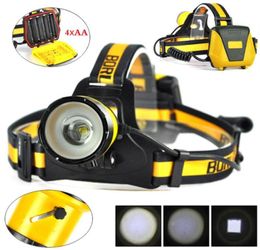 BORUiT B16 2 LED Zoomable Headlamp 4 Headlight Mode SOS Low Whistle Linterna Frontal Head Lamp Outdoor Camping Headlamps267u8278662