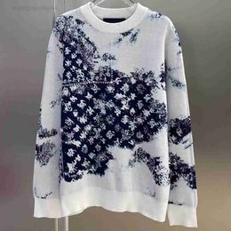 Sweaters Letter Jacquard Looseness Long Sleeve Sweater Pullover Crewneck Loose Printed Autumn Two Style Back with No