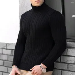 Men's Sweaters Men Long Sleeve Sweater Classic Turtleneck Solid Color High Neck Winter Top For Autumn Wardrobe