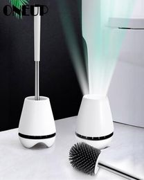 ONEUP TPR Toilet Brush Silicone Soft Cleaning Brush Head For Toilet Long Handle Cleaning Tool With Base Bathroom Accessories Y20032469091
