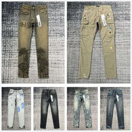 Purple Jeans Designer For Mens Hiking Pant Ripped Hip Hop High Street Fashion Brand Pantalones D Wholesale 2 Pieces 10% Dicount