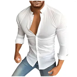 Men's Casual Shirts Summer Slim Fit Fashion Breathable Shirt Male Clothing 2023 Business Formal Wear Chemise Homme