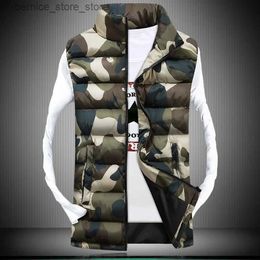 Men's Vests Men Vest New Arrival Fashion Camouflage Couple Casual Men's Hoodied Waistcoat Korean Style Slim Sleeveless Warm Down Vest Q231208