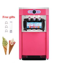 Commercial Ice Cream Making Machine For LCD panel Stall Pink Desktop Small Sweet Cone Ice Cream Maker