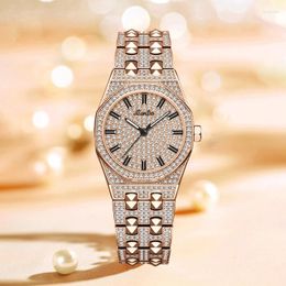 Wristwatches JLANDA High Quality Diamond Quartz Watch For Women Stainless Steel Waterproof Fashion Rose Gold Bracelet Design Womens Watches