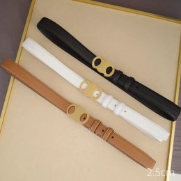 Belt Fashion Designergürtel für Männer Damen glatte Goldschnalle Leder Ladies Classic CasuN CEENTURE GURDLE WIDTH 2,5 cm mit Schachtel