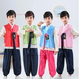 Ethnic Clothing 2023 Children Korean Traditional Ancient Tops Pants Set Court Official Clothes Stage Performance Costume Hanbok