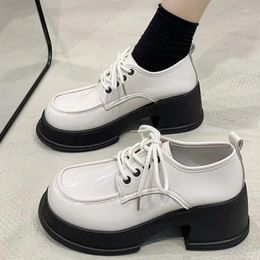 Dress Shoes Platform Mary Jane 2023 Fashion Simple Lolita Female Lace Up Student Solid Women's Single Zapatos De Mujer