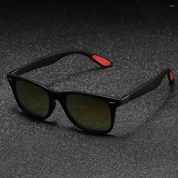 Sunglasses Classic Square Black Frame Polarised Men Driving Fishing Camping Male Cycling UV400 Sun Shades Glasses