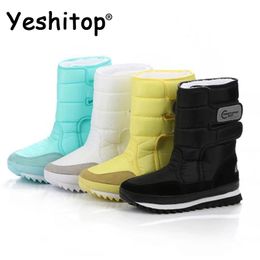 Boots Female Snow Boots Winter Boots women flat waterproof Shoes Botas Mujer Botas femininas de inverno Black White plus size 231207