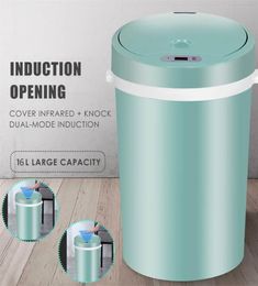 16L Automatic Intelligent Sensor Smart Trash Can Waste Bin Dustbin Plastic Household Dry and wet 2109073070188