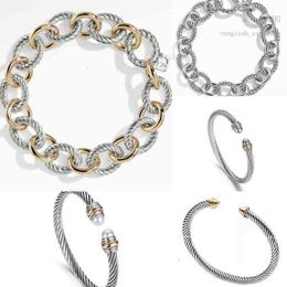 Designer Bracelets Jewellery Twisted Wire Bracelet Charm Bangle Gold Sliver Round Head Bracelets Women Fashion Versatile Platinum Plated Ogur