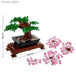 Blocks Moc Creative Bonsai Tree Building Blocks Bricks Flower Bouquet Model Decoration Plant Potted IDEAS Toys Gifts Kids Set Fit 10281 R231208