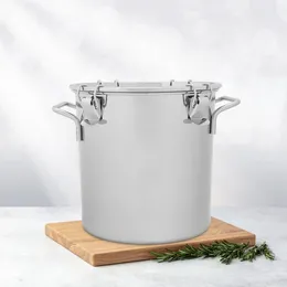 Storage Bottles Ice Bucket Milk Stainless Steel Sealed Rustic Can With Lid 304 Food Container