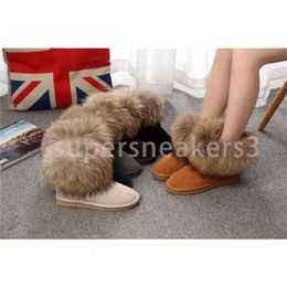 Kids Winter Boot Baby designer shoes Youth Chesut Fur Slides Sheepskin Shearling Classic Ultra Mini Mules size 21-35