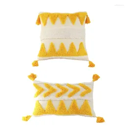 Pillow Tufted Boho Throw Cover Lumbar For Case Home Farmhouse Pillowcase Couch Sofa Bedroom Car Living Room