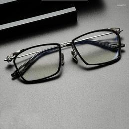 Sunglasses Frames Fashion Rectangle Vintage Acetate Titanium Myopia Optical Reading Eyeglass ACT-TWO Hand Craft Women Man High Quality