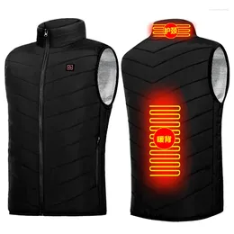 Hunting Jackets 2 Places Heated Vest Men Women Usb Jacket Heating Thermal Clothing Winter BlackS-6XL