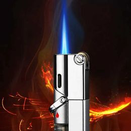 Personalized Sideslip Grinding Wheel Ignition Inflatable Lighter Outdoor Metal Windproof Turbine No Gas Cigar Gift for Men