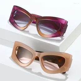 Sunglasses 2023 Fashion Cat Eye Women Men Wrap Vintage PC Resin Lens Frame Brand Designer Trending Eyewear Sun Glasses UV400