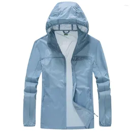 Men's Jackets Anti UVA UPF 40 Outdoor Petite Packable Thin Windbreaker Hooded Skin Coat Summer Mens Women Jacket
