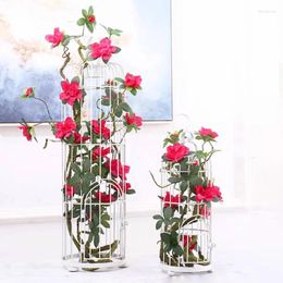 Decorative Flowers 1pc Hight Quality Wedding El Layout Fake Plant 110cm Silk Azalea Rhododendron Artificial Flower Foaming Branches Diy