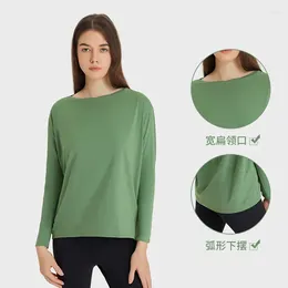Active Shirts AL Yoga Autumn And Winter Skin-friendly Nude Wear Long-sleeved Loose Comfortable Outdoor Casual Running Sports Top