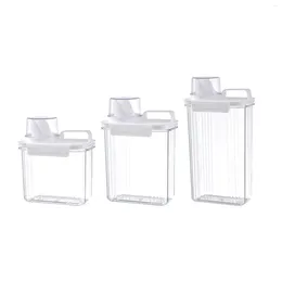 Bath Accessory Set Laundry Powder Containers Liquid Soap Dispenser Airtight Storage Box With Lid Household Container For Kitchen
