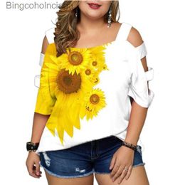 Women's T-Shirt Women Summer Plus Size Women Top 4Xl Short Sled Hollow Out Sle Tshirts Casual Pullover Cut Out Tops Plus Size ClothingL231208