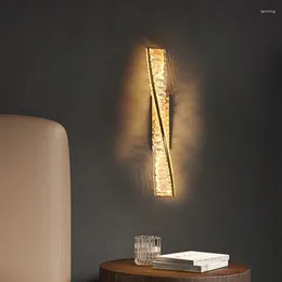 Wall Lamp Luxury Crystal For Living Room Hall Villa Stair TV Background Decoration Led Lighting Long Strip Gold Sconces Light