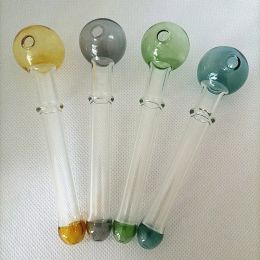 Glass Oil Burner Pipe Thick Pyrex Smoking Dry Herb Tobacco Burning Tube Handle Nail Hand Pipes ZZ