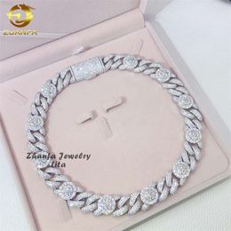 Iced Out Jewellery New Arrival 925 Sterling Silver Hip Hop 18mm Moissanite Miami Cuban Link Chain