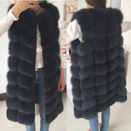 Women s Fur Faux Natural Real Fox Vest Coat For Jacket female coats Waistcoat long Coats 231208