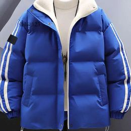 Fashion Cotton-Padded Coat Men's New Simple Japanese Fresh Three Stripes Thick Hooded Jacket D Wholesale 2 Pieces 10% Dicount