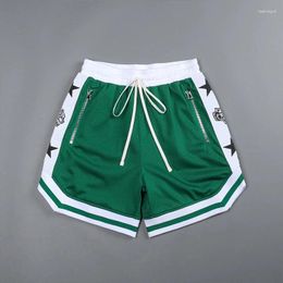 Men's Shorts Summer Basketball Pants Fashion Capris Jogger Exercise Mesh Quick Dried Zipper Pocket Panel