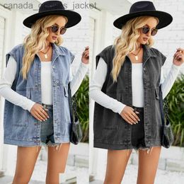 Women's Jackets Coats Jean Jacket Denim Women Fashion New Cowboy Vest Tidal Current Spring and Summer Sleless Waistcoat L231208