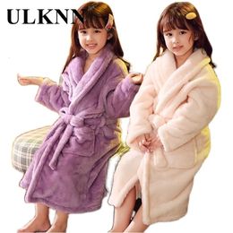 Towels Robes ULKNN Winter Children's Bathrobe Pyjamas For Girls Kids Sleepwear Robe 2-14 Years Teenagers Pyjamas For Boys 231208