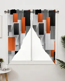 Curtain Geometric Figures Orange Abstract Curtains For Bedroom Window Living Room Triangular Blinds Drapes