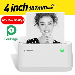 304dpi Peripage A9 A9s Max Bluetooth Po Printer 58mm 77mm 107mm Thermal Paper Rolls Receipt Label Maker Sticker Printing