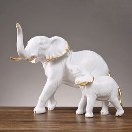 Decorative Objects Figurines Home Decor Creative Lucky Elephant Craft Figurine Home Living Room TV Wine Cabinet Study Room Office Desktop Decorations 231207