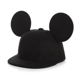 Ball Caps Fashion Parent-Child Mouse Ears Wool Baseball Cap Children Animal Flat Brim Beach Women Men Snapback Hat Kids Hip Hop Ha2723