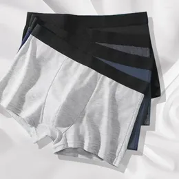 Underpants Breathable Mid Rise Knitted Underwear Solid Color Boxer Shorts Oversized Square Toe Pants